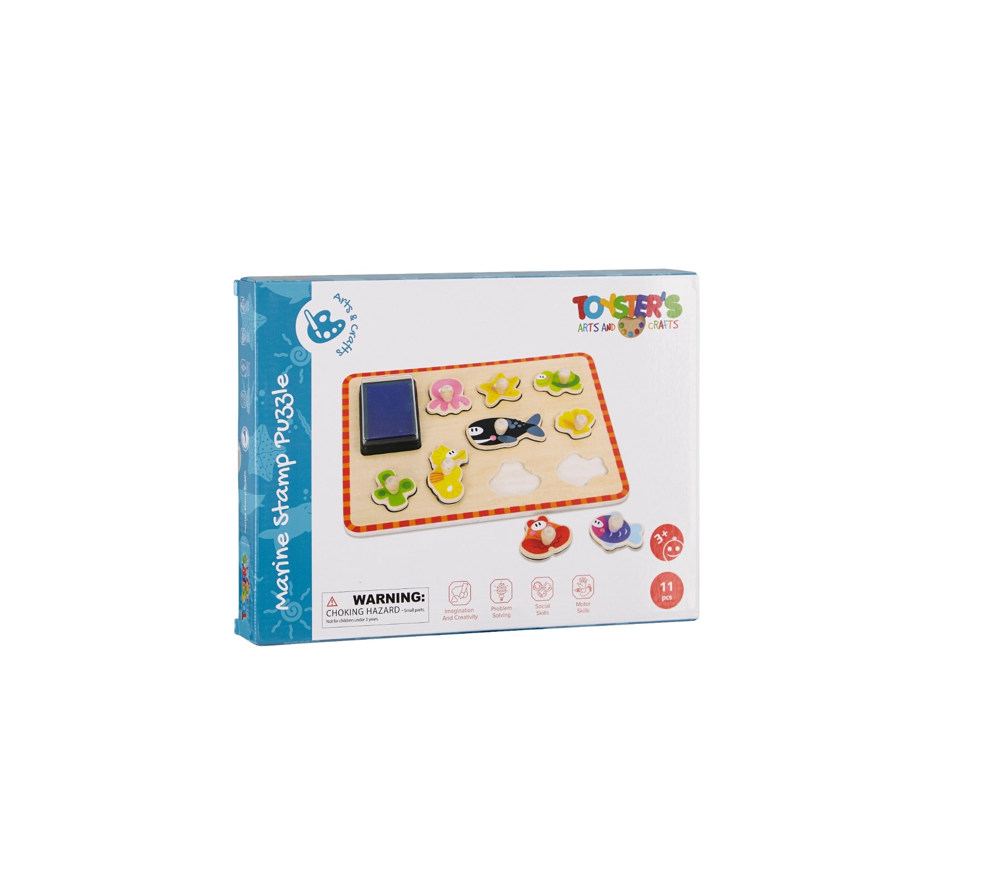 Toyster's Wooden Marine Animal Stamp Puzzle For Kids
