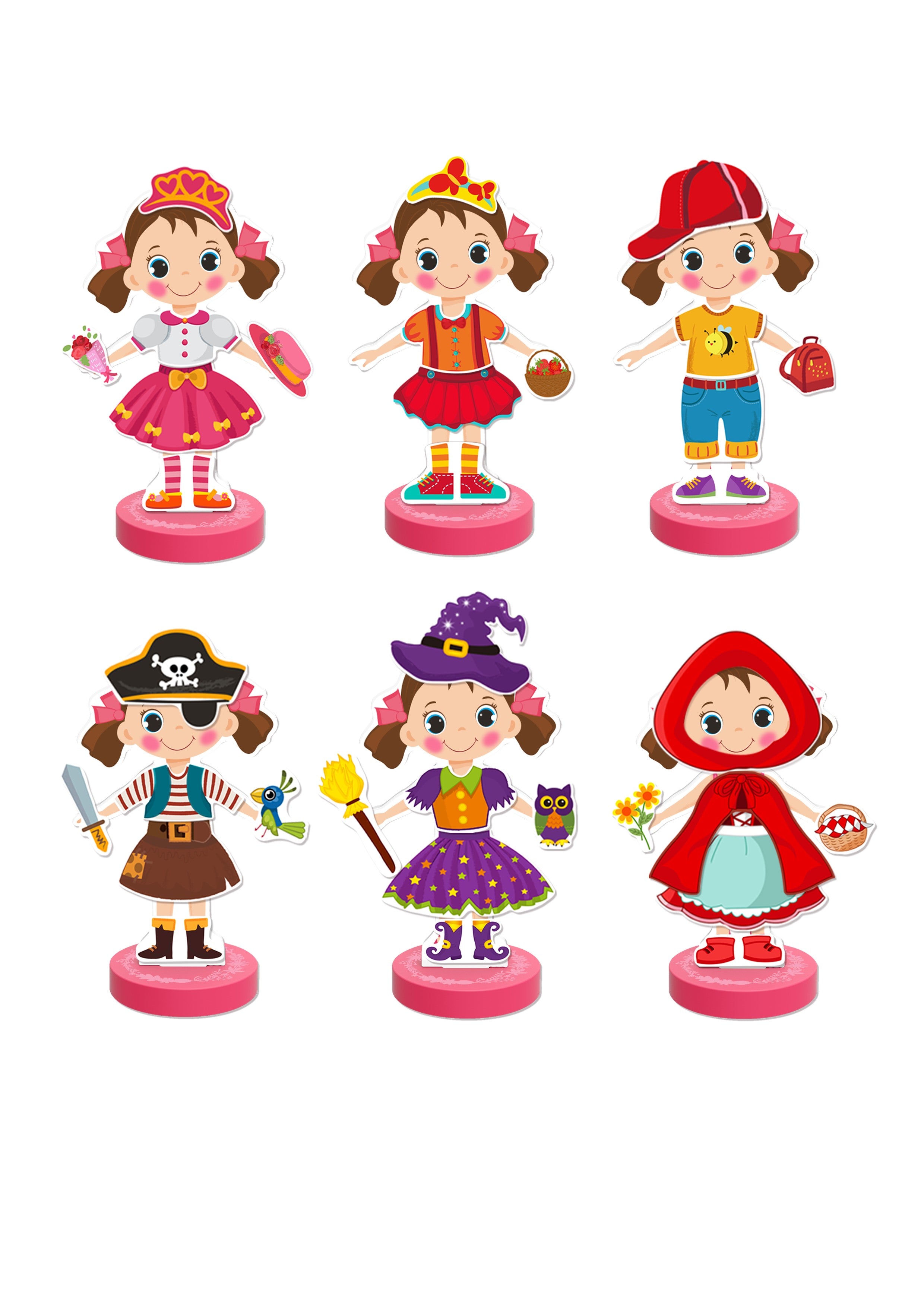 Toyster's Magnetic Wooden Dress-Up Dolls Toy