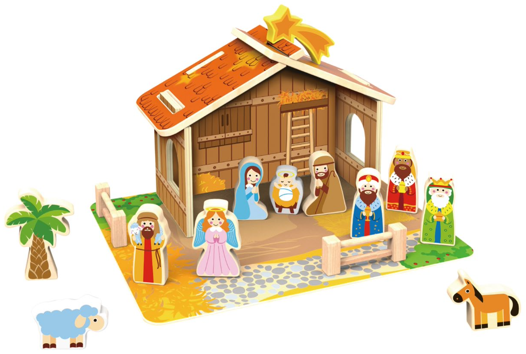 Toyster's Wooden Nativity Scene