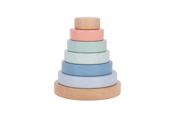 Toysters  Wooden Stackable Rainbow Tower