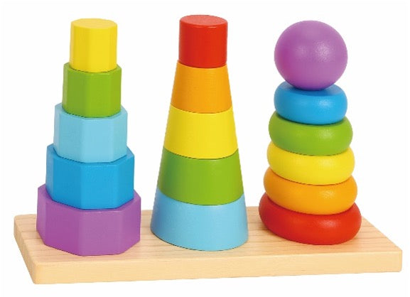 Toysters  Wooden Shapes Stackable Tower