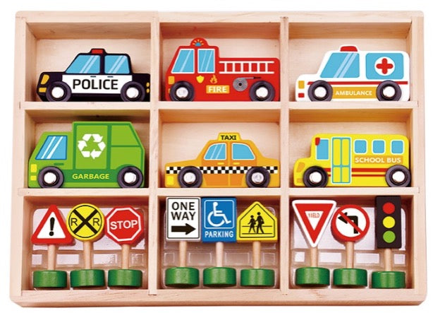 Toysters  Vehicle & Street Sign  Play-Set