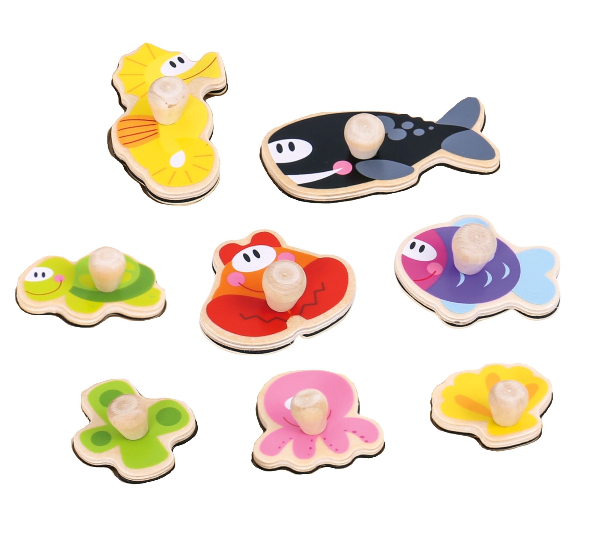 Toysters Wooden Marine Animal Stamp Puzzle For Kids
