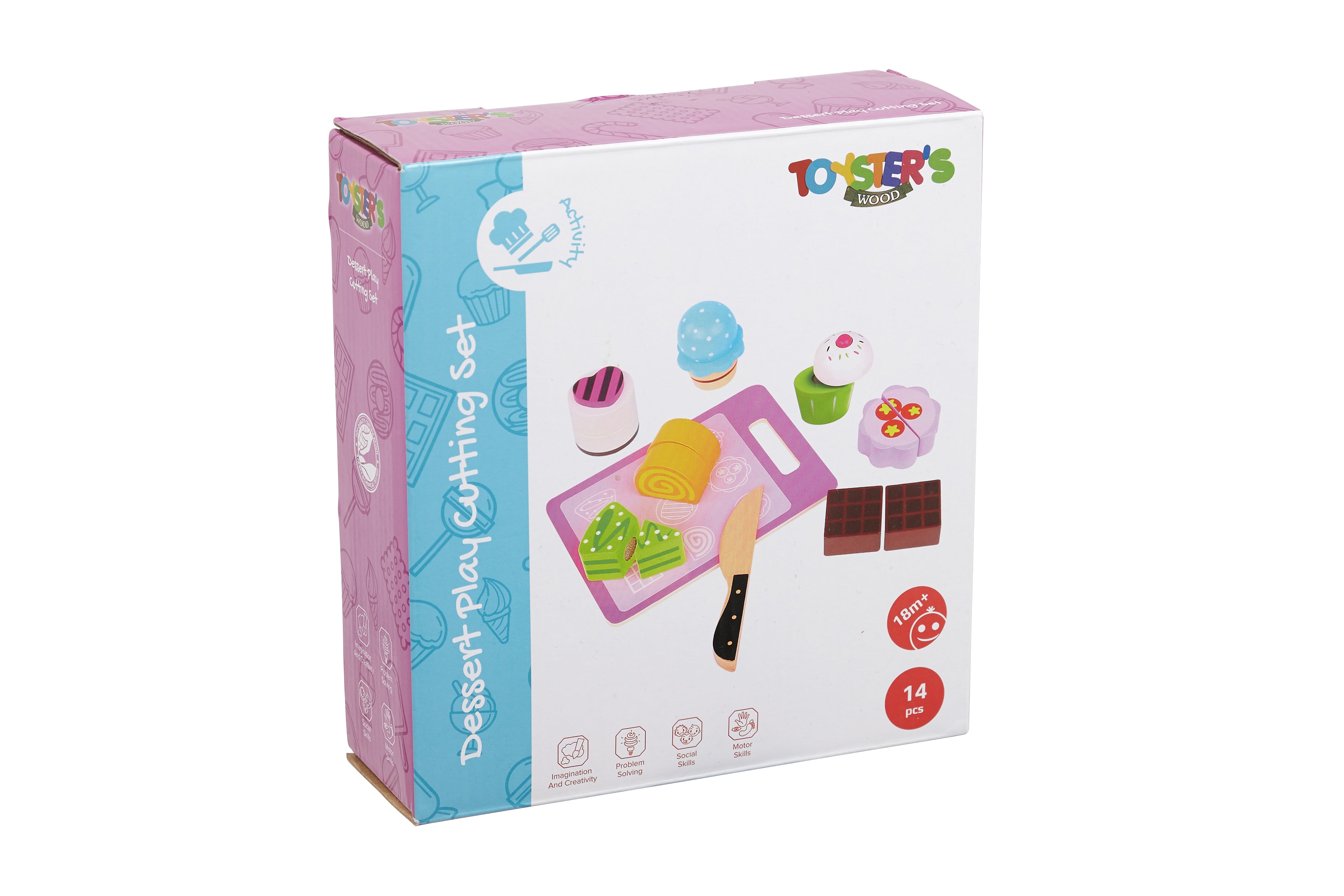 Toysters Wooden Dessert Play Food Cutting Set