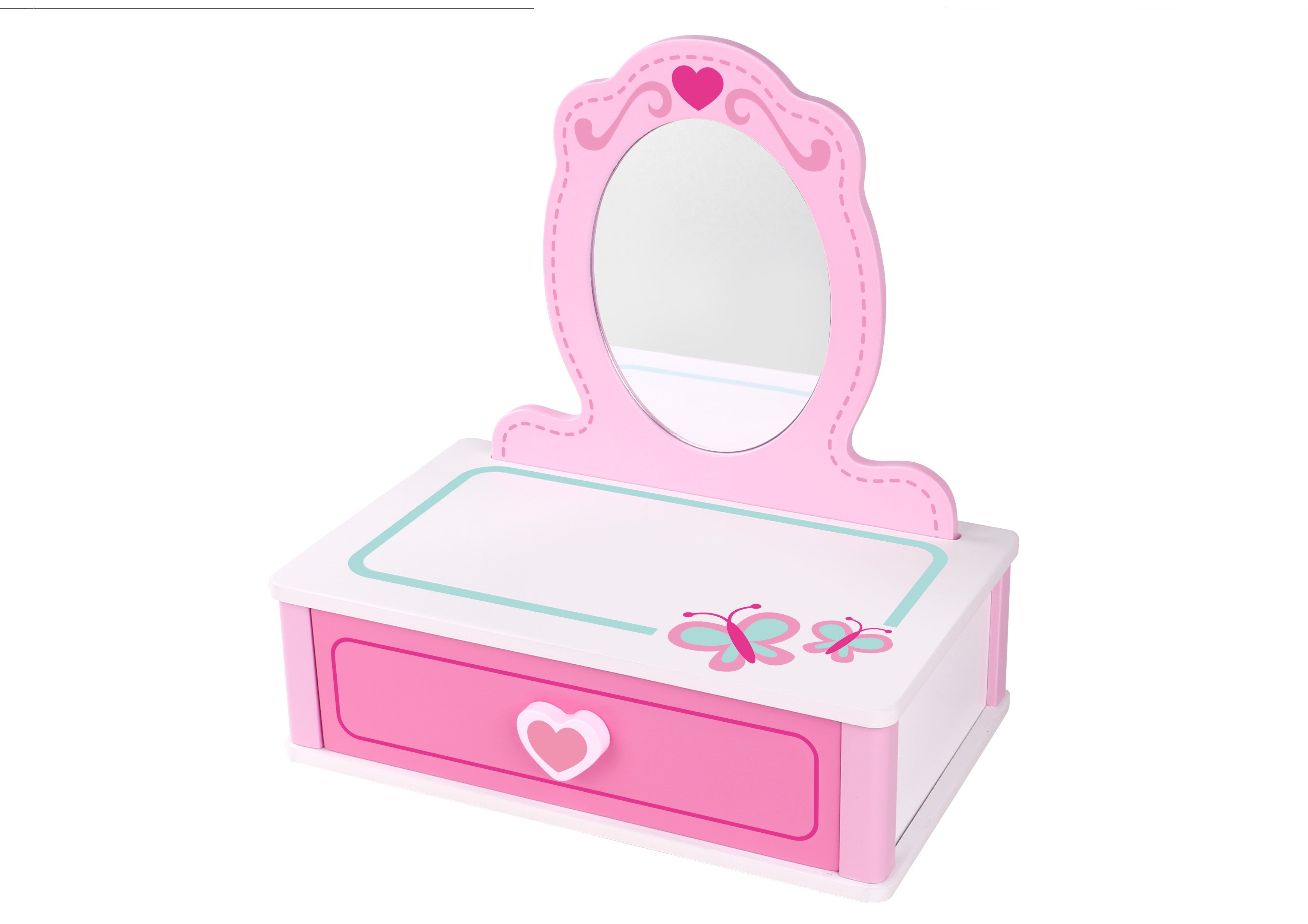 Toysters Wooden Makeup Station Toy for Toddler Girls