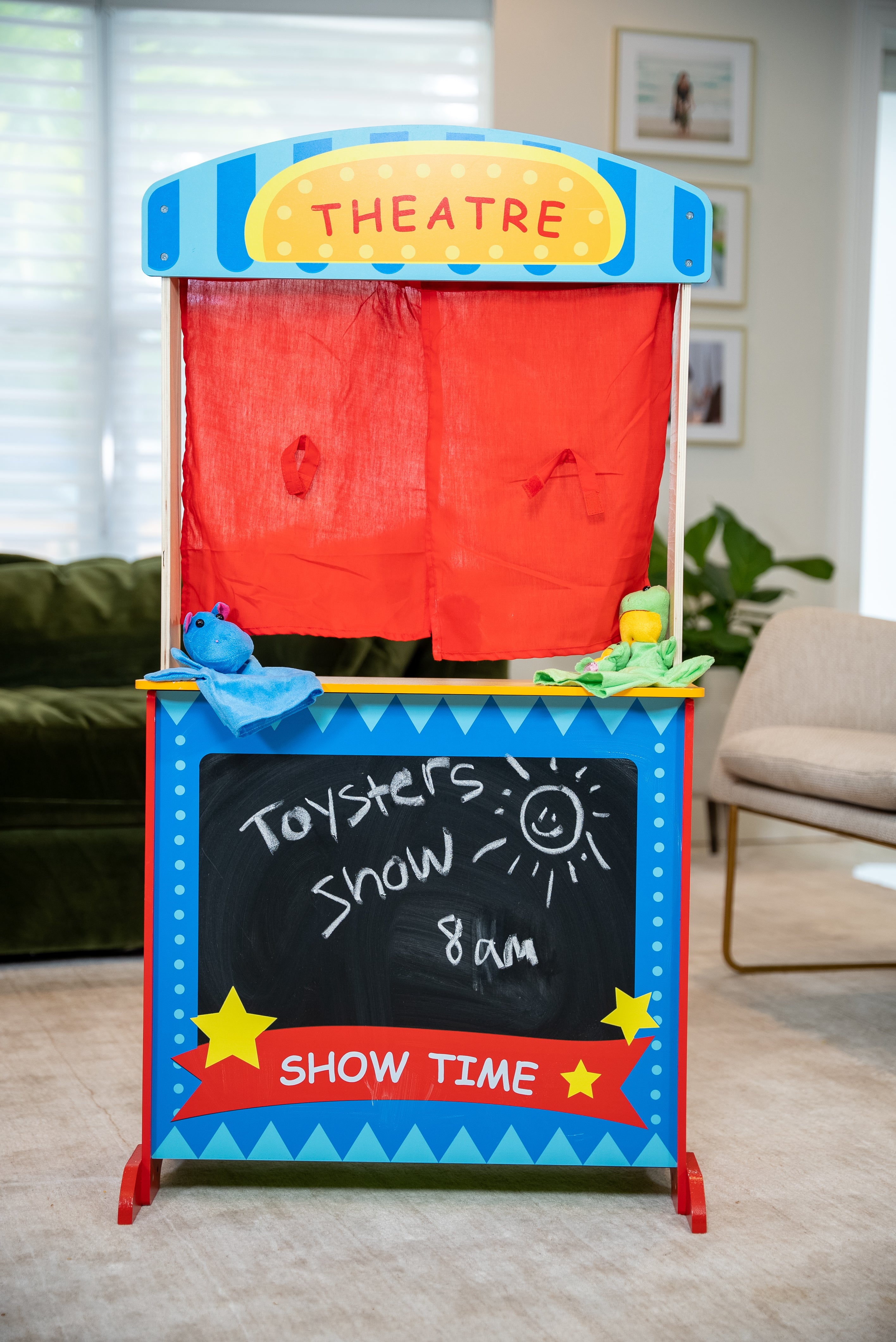Toysters 2-in-1 Wooden Puppet Theater and Workshop