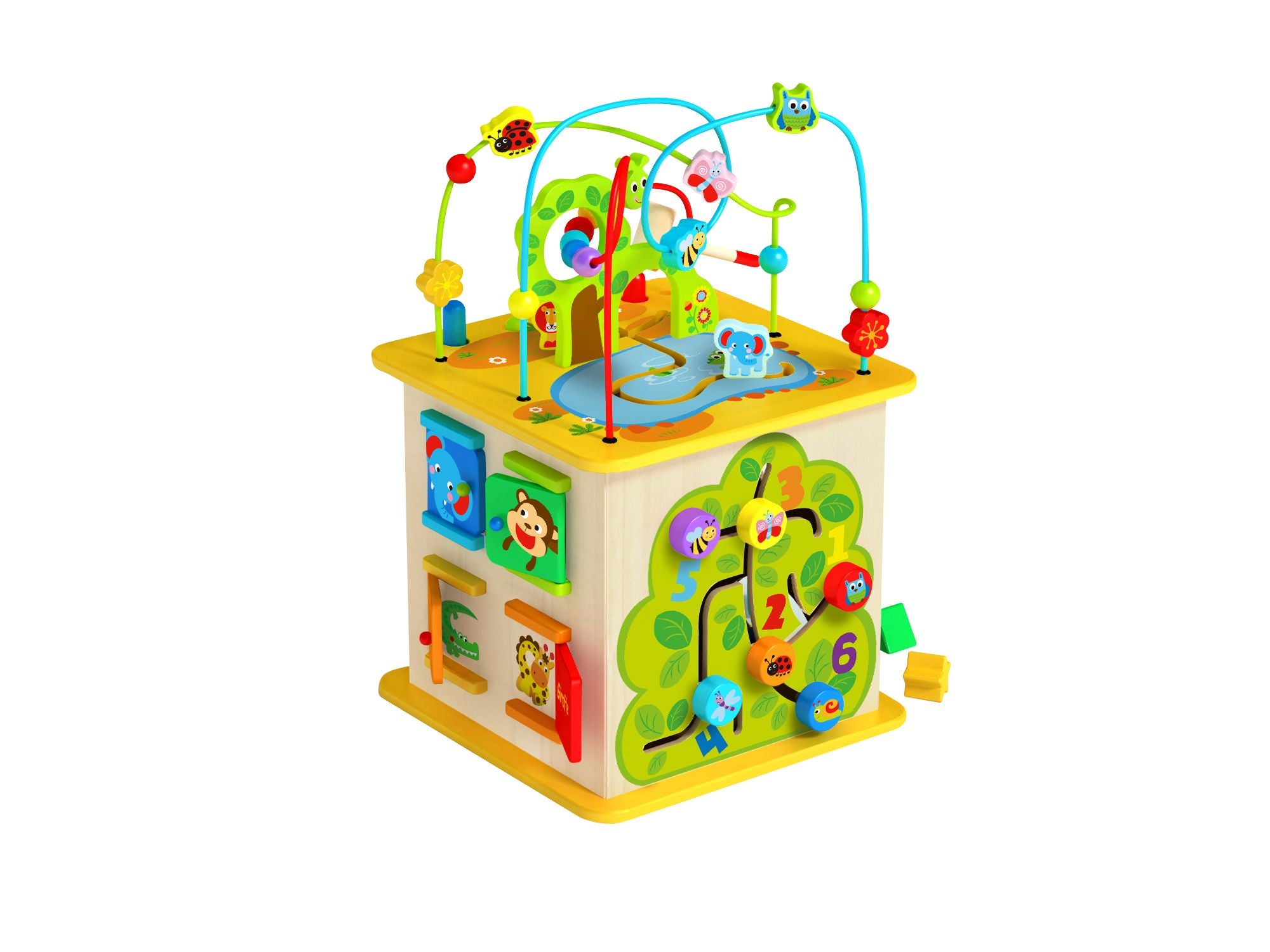 Toysters Wooden Activity Cube for Toddlers