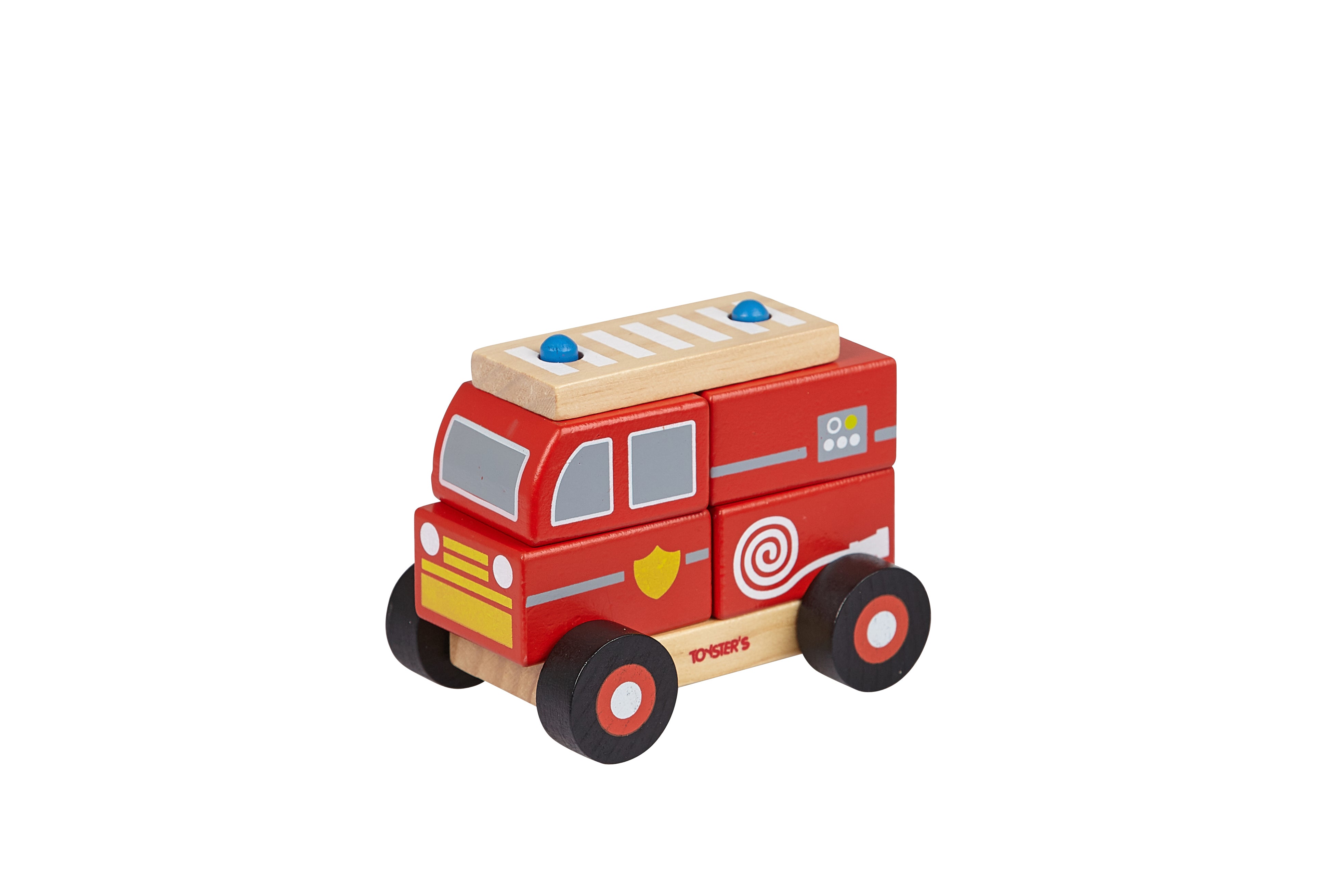 Toysters Wooden Firetruck Building Block Toy For Kids