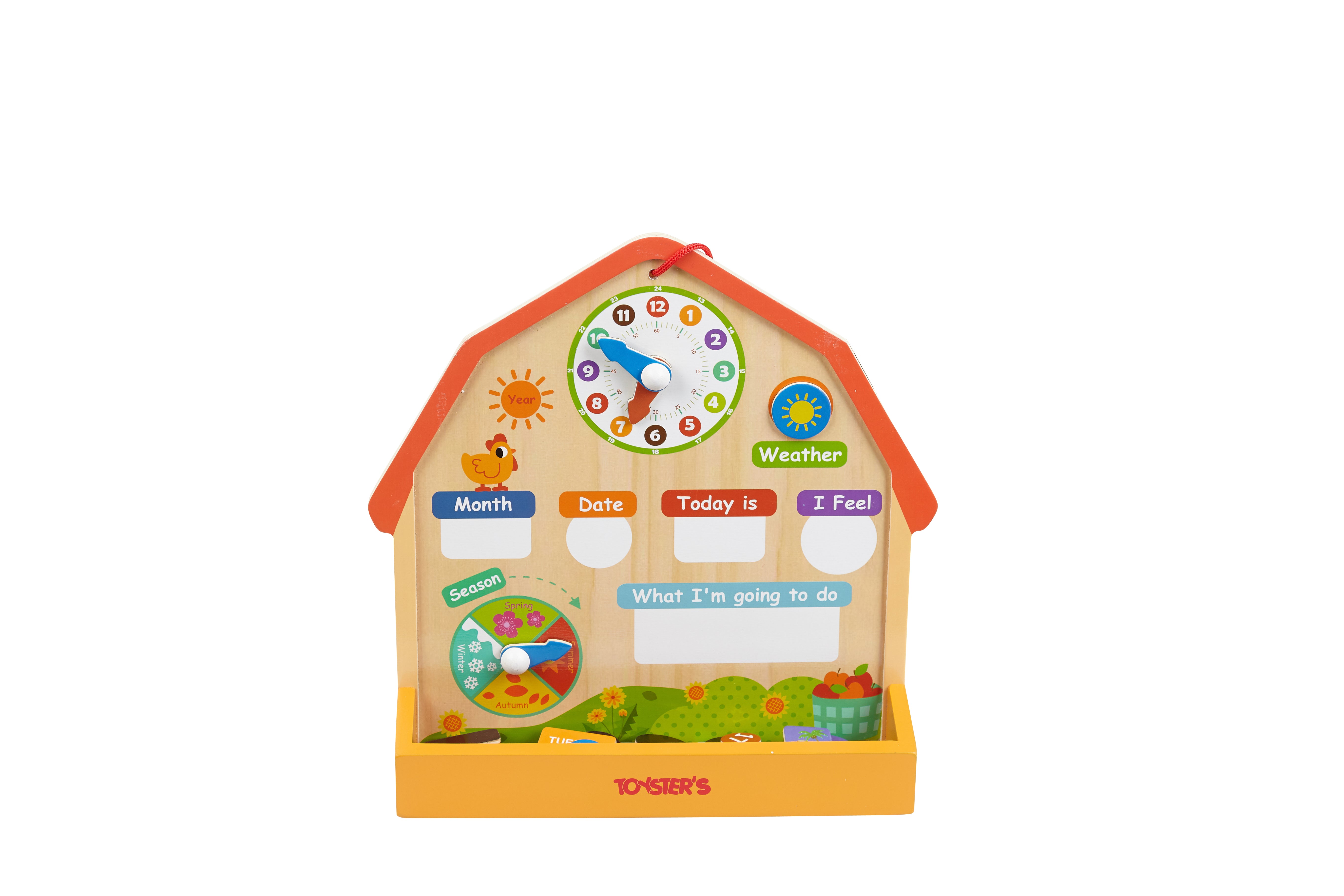 Toyster’s Wooden Barn Magnetic Daily Calendar for Kids