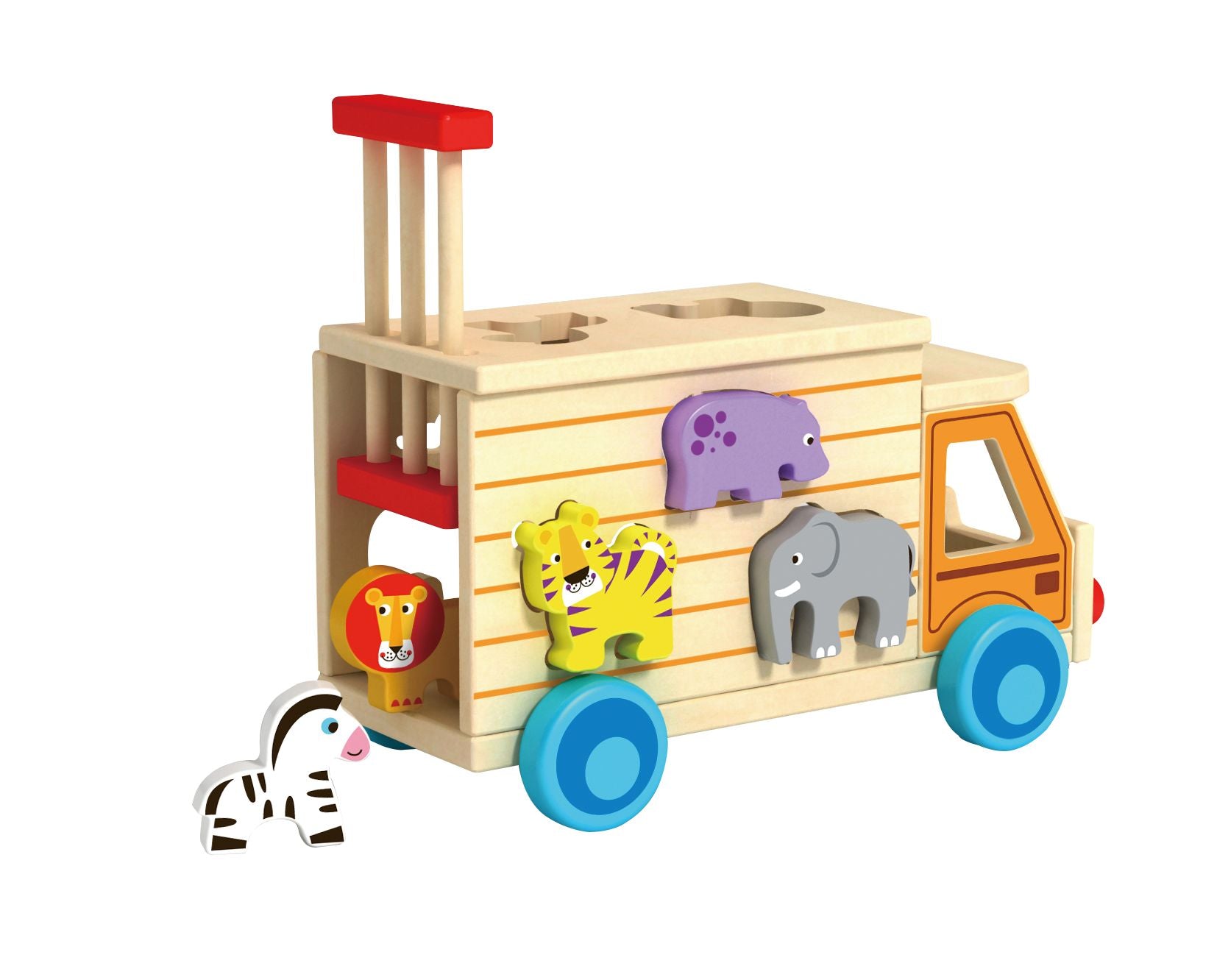Toysters Wooden My Little Animal Truck Shape Sorter Toy