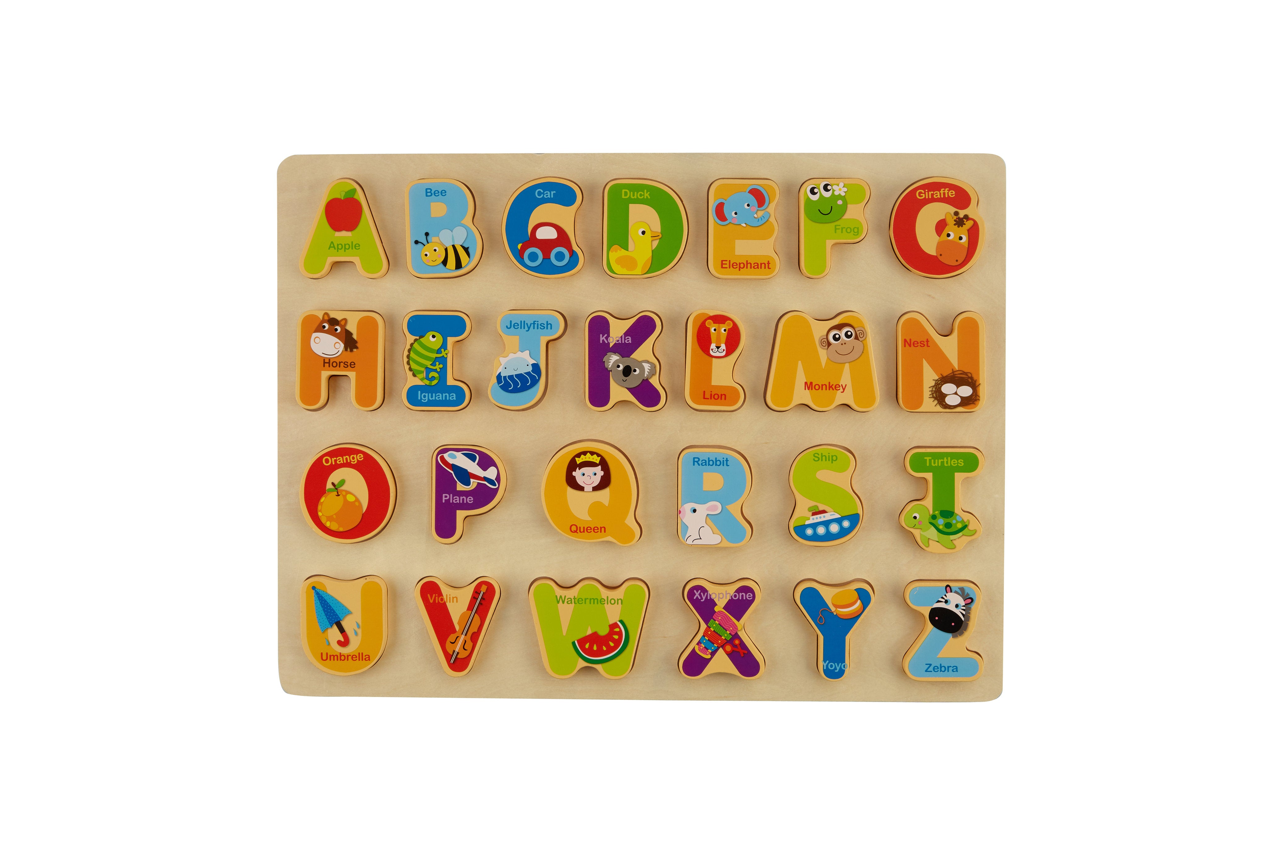 Toyster's Wooden Letters and Illustrative Adventure Learning Puzzle